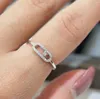 Küme halkaları fransa klasik lüks butik mücevher Bayan FashionDiamond Ring için tek elmas kayma yüzüğü. Bir Nişan Hediyesi