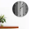 Zegary ścienne retro czarno -biały szary gradient drewno ziarno duży zegar jadalny restauracja