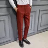 Herrenanzüge 2023 Frühlings- und Herbstkorean-Stil Schlanke Hose für junge Männer Solid Color Casual Long Hosen Student Mode