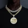 Pendant Necklaces Last Supper Pendant Big Jesus Iced Out Bling Zircon Gold Color Charm Necklace Fashion For Men Father's Day Gift Hip Hop Jewelry 230810