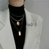 Pendant Necklaces Wind titanium steel necklace ins cold wind collarbone chain multi-layer stacked neck chain garden brand pendant sweater chain female J230811