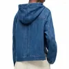 Women's Denim Jacket Summer Vintage Wash Women's Coat Pure Cotton Hooded Short Jacket Long Sleeved Top trafza xnwmnz