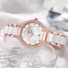 Andra klockor Beimu Stone Women's Quartz Alloy Band Fashion Elegant Waterproof Exquisite för 230811