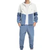 Mens trechos de traje esportivo Contraste Colors Casual Sets Coreany Style 2 peças Roupas homens Men Streetwear Fitness Male Tracksuit 230811