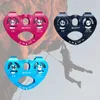 Rock Protection 25KNZip Line Climbing Dual Pulley Tandem Speed Trolley Roller Rock Carabiner HKD230810