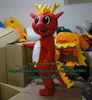 EVA Material Red e Amarelo Dinosaur Mascote Figurino Defiotea Desenho de Cartoon Publicidade Party Party Play Play Tamanho adulto 205