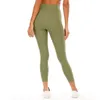 Lu Leggings Pantaloni da yoga a vita alta color limone Pantaloni da yoga push-up da donna Allinea pantaloni sportivi a forma di T con elastico morbido per l'anca Pantaloni sportivi da corsa Elastic Girl 430