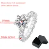 Pierścienie ślubne Smyoue 10 mm 4CT VVS Pierścienie dla kobiet Full Diamond Luksusowa propozycja biżuterii ślubnej Oryginalna S925 Srebrny zespół 230810