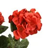 Декоративные цветы 1 пучки искусственных герани -красных розовых растений растений цветочные цветы высокое качество