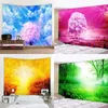 Tapisserier Anpassningsbara fantasilandskap Tapestry Forest Print Wall Hanging Kawaii Eesthetics Room Big Beach Handel Yoga Mat