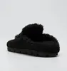 Vintervarumärken Kvinnor Slipper Flats Casual Loafers Shoes Slip-On Sheepskin äkta läder Ull Varma platta tofflor Damer Lyxdesigner med lådor 35-410