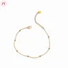 Anklets XT Jewelery Korea 24K Light Beads Gold Bean Anklet Women 916 Original Gold Plated 230810