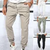 Men's Pants Cargo Soft Casual With Elastic Waist Drawstring Ankle-banded Pockets For Comfortable Commute Outdoor