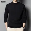 Herrenpullover KUBRO Herrenpullover Halfturtleneck Slim Fit Langarm Warm HighEnd Casual Knitting Base Shirt Herbst Winter Trend Mode 230810