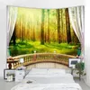 Tapestries Customizable Dream Garden Landscape Tapestry Wall Hanging Living Room Bedroom Decoration Tapestry Beach Picnic Napkin R230811