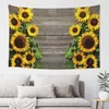 Tapestries Sunflower Tapestry Yellow Blooming Flower Green Leaves Country Landscape Tapestries Wall Hanging For Bedroom Living Room Dorm R230810