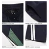 Men's Pants Sports Retro Color Contrast Patchwork Straight Loose Casual Drawstring Navy Blue Black Micro Elastic Spring Autumn