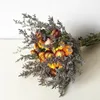 Decorative Flowers Small Chrysanthemum Really Natural Dried 10 Head And 10g Love Grass Colorful Bouquet For Home Table Wedding Decor