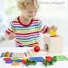 Trek speelgoed houten Montessori speelgoed 4-in-1 smartbox vorm set pilaar pull stralingsmunt type game stick stick voor kinderen van kinderen puzzel z230814