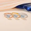 Rings Rings Attagems 2023 Brand 18k 14k 10k 10k Gold Gold Moissanite Ring Round Round 3.0ct for Women Birthday Diamond Wedding Gift