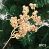 Decorative Flowers 5PC Simulated Berry Christmas Berries Branches Artificial Plant Foam Beans Wedding Favor Desktop Ornament Party Festival