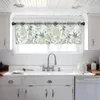 Gardinblad Succulents Tiled Kitchen Small Window Tulle Sheer Kort sovrum vardagsrum Heminredning Voile Drapery