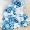 Dekorasyon mavi balon çelenk doğum günü dekor folyo düğün doğum günü bebek duş çocuklar baloon