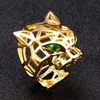 Solitaire yüzüğü zlxgirl takılar yüksek dereceli içi boş tasarım pürüzsüz yüzlü leopar yüzüğü güzellik düğün yüzük çift anel hediyeler ücretsiz çanta 230810