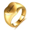 Wedding Rings Duoying Custom Ring Personalized Heart Shape Engraved Initial Letter Jewelry MOM Customate Gift 230811
