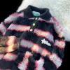 Maglioni femminili giapponesi giapponesi maschi vintage in cashmere a strisce a strisce di alta qualità alte qualità maglione sovradimensionato mohair y2k top goth pullover 230810