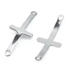 Bedelarmbanden Cross Connectoren Charms 10 st roestvrij staal dubbele gat metalen hanger voor sieraden maken armband