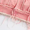 Mens Jackets Fashion Pink Denim Tassel Patchwork Harajuku Streetwear Hip Hop Jacket Y2K Jeans Coat 230810