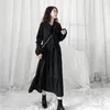 Sıradan Elbise Sokak Japon Elbise Kadın Bahar Sonbahar Kadınlar 2023 Uzun Mii Kawaii Vintage Black Chic XXL DD752