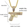 Pendant Necklaces Hip Hop Small Pistol Necklace Creative Zircon Machine Gun Jewelry Fashion Street Po Boy Girl Birthday Gift