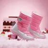 Sneakers Girls Chaussures Boots rose Style Kids Boot Snow Boot Winter Fur Fur Antiskide Sole extérieure plus taille 27 à 38 Bottes d'enfants pour filles 230811