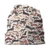 Basker Dachshunds eller korvhundar Bonnet Beanie Knitting Hat mode unisex vuxen kawaii wiener valp vinter varma skallies mössor mössor