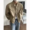 Mens Jackets Autumn Shoulder Pad Jacket Men Fashion Pocket Oversized Streetwear Korean Loose Hiphop Bomber Short Coat 230810