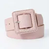 Belts 2023 New Retro Snakeskin Pattern Pin Buckle PU Belt Women Vintage Square Buckle Solid Dress Jeans Wide Belts