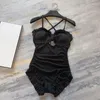 Women's Swimwear 23Fashion Woman One-piece Swimsuit Sexy Hollow High Waist Design Black White