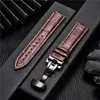 Watch Bands Business Leather Watch Straps Stainless Steel Butterfly Buckle Embossed Men Watchbands 161718192021222324 mm Strap 230810