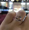 クラスターリングヴィンテージ18Kローズゴールドリングファッションシミュレーションダイヤモンドパーティーの結婚式バンド女性男性卸売ジュエリー