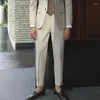Abiti da uomo 2023 uomini primavera estate di moda forma formale pantaloni maschio sottile pantaloni casual uomo abito dritto solido i257