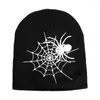 Berets Halloween Knitted Beanies Hip Hop Winter Keep Warm Cotton Soft Bonnets Skeleton Spider Luminous Caps Festival Costume Women Men