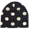 Berets Baby Beanie Hat Golden Dot Pullover Cap Skull For Angel Child Winter Warm Cotton 0-6 Month Baggy Casual Bonnets