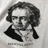 Herrtröjor tappar axel lös kapital Beethoven Moon Light Sweatshirts Män kvinnor Kvalitet Bomull Crewneck Pullovers Grey Hoodie