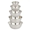 Bowls Brand Stainless Steel Stackable Travel 5Pcs With Scale BBQ Camping Hiking Kitchen Lightweight Mixing