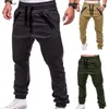 Jeans masculin chic cordon de cordon réglable pantalon à la cheville attachée des hommes rayures stripes à glissière Poches pantalon de sport pour les activités de plein air