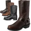 Buty na zewnątrz mężczyźni Western Vintage Cowboy Mężczyzna lekki komfort Knight Autumn Winter Buty Zapatos 230811