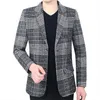 Men Blazers passen jassen mannelijk zakelijke casual plaid jas merk kleding233y