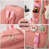 School Bags Backpack 5 Piece Set High School Backpack Bags For Teenage Girl Canvas Fashion Travel Women Bookbags Teen Student Schoolbag 230811